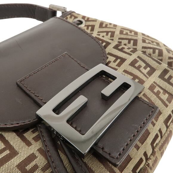 💎✨BEAUTIFUL✨💎Authentic FENDI Zucchino Canvas Leather Shoulder Bag - Picture 10 of 17